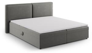 Szare łóżko boxspring ze schowkiem 160x200 cm Arendal – Cosmopolitan Design