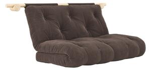 Ciemnobrązowa sztruksowa rozkładana sofa 135 cm Hooked – Karup Design