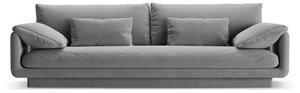 Jasnoszara aksamitna sofa 250 cm Torino – Micadoni