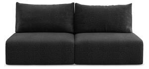 Czarna rozkładana/ze schowkiem sofa 216 cm Kalena – Makamii