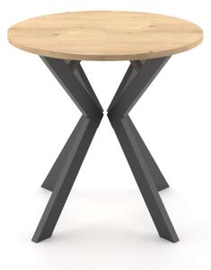 ST59M 80x80-120cm stół okrągły rozkładany nogi metalowe czarne
