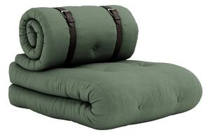 Rozkładany fotel z zielonym obiciem Karup Design Buckle Up Green
