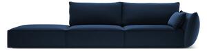 Ciemnoniebieska aksamitna sofa prawostronna 264 cm Vanda – Mazzini Sofas