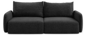 Czarna rozkładana/ze schowkiem sofa 238 cm Kalena – Makamii