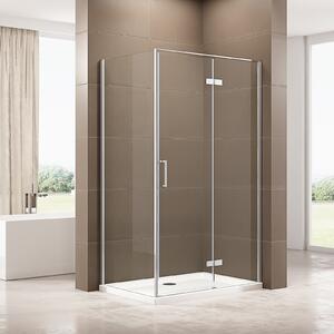 Ścianka prysznicowa stała i drzwi wahadłowe z przejrzystego szkła NANO – EX409 – 90 × 120 × 195 cm