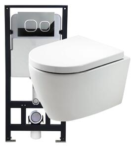 WC wiszące B-8030 - specjalny pakiet oszczędnościowy 10 - i rama nośna G3004A z płytą spłukującą