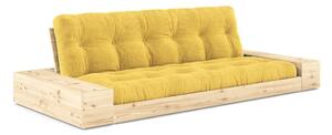 Żółta sztruksowa rozkładana sofa 244 cm Base – Karup Design