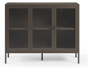 Szara metalowa witryna 121x90x40 cm Layna – Marckeric
