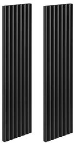 Rodan Panele Boczne do Szafki z Lustrem 14 cm - Czarne - Ryflowany MDF - Zestaw 2 szt. - VENA