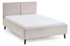 Beżowe tapicerowane łóżko dwuosobowe ze stelażem 140x200 cm Piano – Meise Möbel