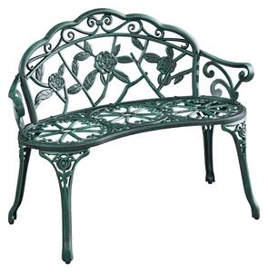 Ławka ogrodowa dwuosobowa - Vintage - Aluminium odlewane - 99,5 x 57 x 78,5 cm - Odporna na warunki atmosferyczne - Czarna