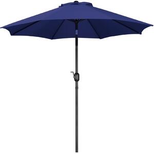 Parasol ogrodowy okrągły - Korba - 261 x 240 cm - Regulowany kąt nachylenia - Do tarasu i basenu