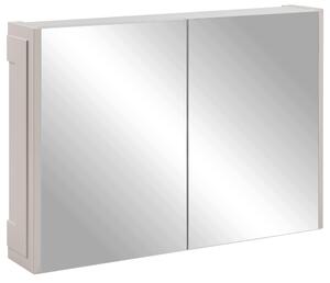 Rodan Szafka z Lustrem 80 cm - Szara - Panele Boczne Kaszmir - Wisząca - Bezuchwytowa - 2-drzwiowa - CLASSIC