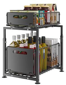 Organizer kuchenny Organizer pod zlew - 2 poziomy - Metal - Wysuwany