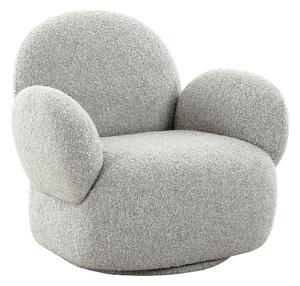 Jasnoszary fotel z materiału bouclé Messina – House Nordic