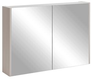 Rodan Szafka z Lustrem 80 cm - Szara - Panele Boczne Kaszmir - Wisząca - Bezuchwytowa - 2-drzwiowa - VENA