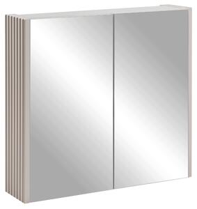 Rodan Szafka z Lustrem 60 cm - Szara - Panele Boczne Kaszmir - Wisząca - Bezuchwytowa - 2-drzwiowa - ELEGANCE