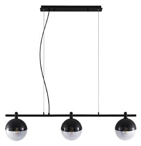 Lampa Wisząca Lucande, Dustian, ściemnialny, czarny, kuchnia, szkło, design