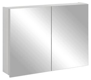 Rodan Szafka Łazienkowa z Lustrem 80 cm - Szara - Wisząca - Bezuchwytowa - 2-drzwiowa