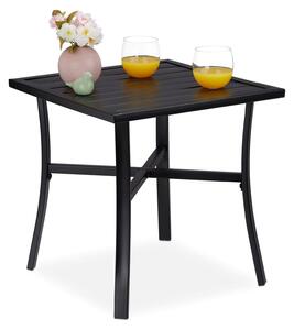 Stolik ogrodowy kwadratowy - Stal - 46 x 46 cm - 4 osoby - Czarny mat - Na balkon i taras