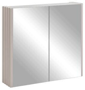 Rodan Szafka z Lustrem 60 cm - Szara - Panele Boczne Kaszmir - Wisząca - Bezuchwytowa - 2-drzwiowa - BELLO
