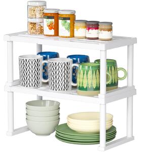 Półka kuchenna organizer - Regulowana 29,9 - 40 cm - ABS - Zestaw 2 szt