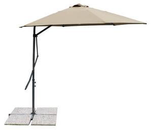 Parasol ogrodowy 2x3 m z oson przeciwwiatrow i falban Bogotà – BurlyWood