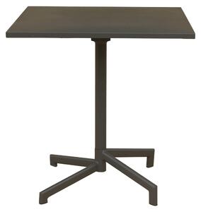 Skadany, kwadratowy stó ogrodowy 70 x 70 cm, zajmujcy niewiele miejsca, z konstrukcj i blatem ze stali – model Freddy – kolor taupe