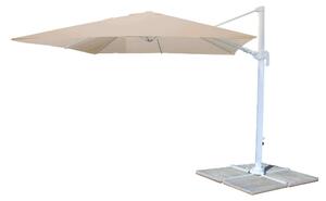 Parasol ogrodowy 3x3 m z oson przeciwwiatrow i podstaw krzyow Wind – beowy