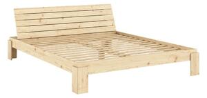 Łóżko dwuosobowe z litego drewna sosnowego ze stelażem 180x200 cm w naturalnym kolorze Layers – Karup Design