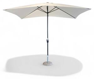 Parasol ogrodowy 2x3 m z centralnym supkiem ze stali i mechanizmem otwierajcym z korbk Sospiro – biay i antracytowy