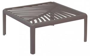 Kwadratowy stolik do salonu z polipropylenu z blatem szklanym, 70 x 70 x 32 cm (wys.) – kolor taupe
