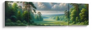 Obraz - Zielony krajobraz (170x50 cm)