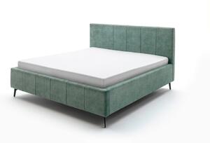 Zielone tapicerowane łóżko dwuosobowe ze schowkiem ze stelażem 180x200 cm Lizzano – Meise Möbel