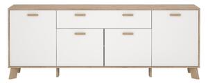 Biało-naturalna komoda w dekorze dębu 196x73x39 cm Ikast – Tvilum