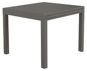 Rozkadany stó ogrodowy 90/180 x 90 cm z aluminiow konstrukcj i blatem imitujcym deski Nilo – DarkGrey