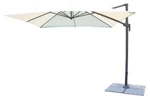 Parasol ogrodowy 3x3 m z oson przeciwwiatrow i aluminiow konstrukcj, model „Grecja” – beowy