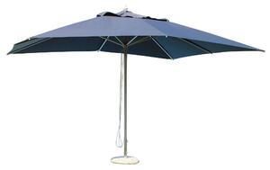Parasol ogrodowy 3x3 m z podwójnym mechanizmem i systemem wentylacyjnym Airvent, z aluminiowym supkiem centralnym – model Barcelona – kolor szary