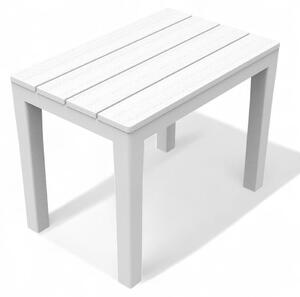 Niski stolik z ywicy 60 x 39 x 45 cm do uytku na zewntrz, model Timor – biay