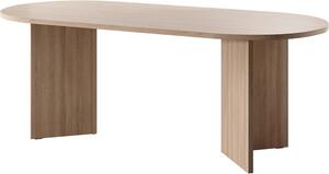 Stół do jadalni kuchenny - Owalny - 204 x 90 cm - Orzech - Dla 6 do 10 osób