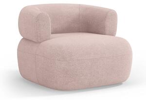 Jasnoróżowy fotel z materiału bouclé Jenny – Micadoni Home