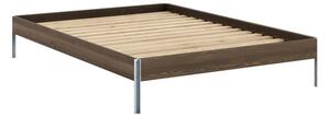 Brązowe łóżko dwuosobowe z litego drewna sosnowego ze stelażem 140x200 cm Core – Karup Design