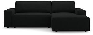 Czarny rozkładany narożnik z materiału bouclé (prawostronny) Jodie – Micadoni Home