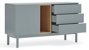 Niebieska/szara niska komoda 140x76 cm Corvo – Teulat