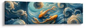 Obraz - Złote rybki (170x50 cm)