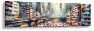 Obraz - Życie w wielkim mieście (170x50 cm)