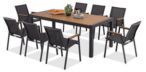 Aluminiowy zestaw mebli do ogrodu z rozkładanym stołem Sorrento Garden Point antracyt