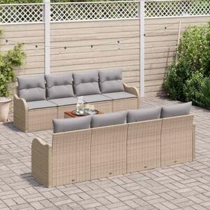 Zestaw Mebli Ogrodowych Komplet Wypoczynkowy 9-Częściowy Rattan Na Taras Balkon Ogród