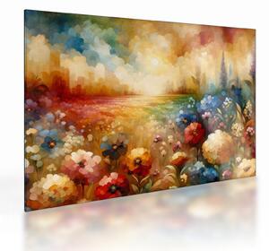 Obraz na szkle - Kolorowa łąka (70x50 cm)
