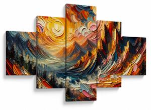 Obraz - Góry oświetlone słońcem (125x70 cm)